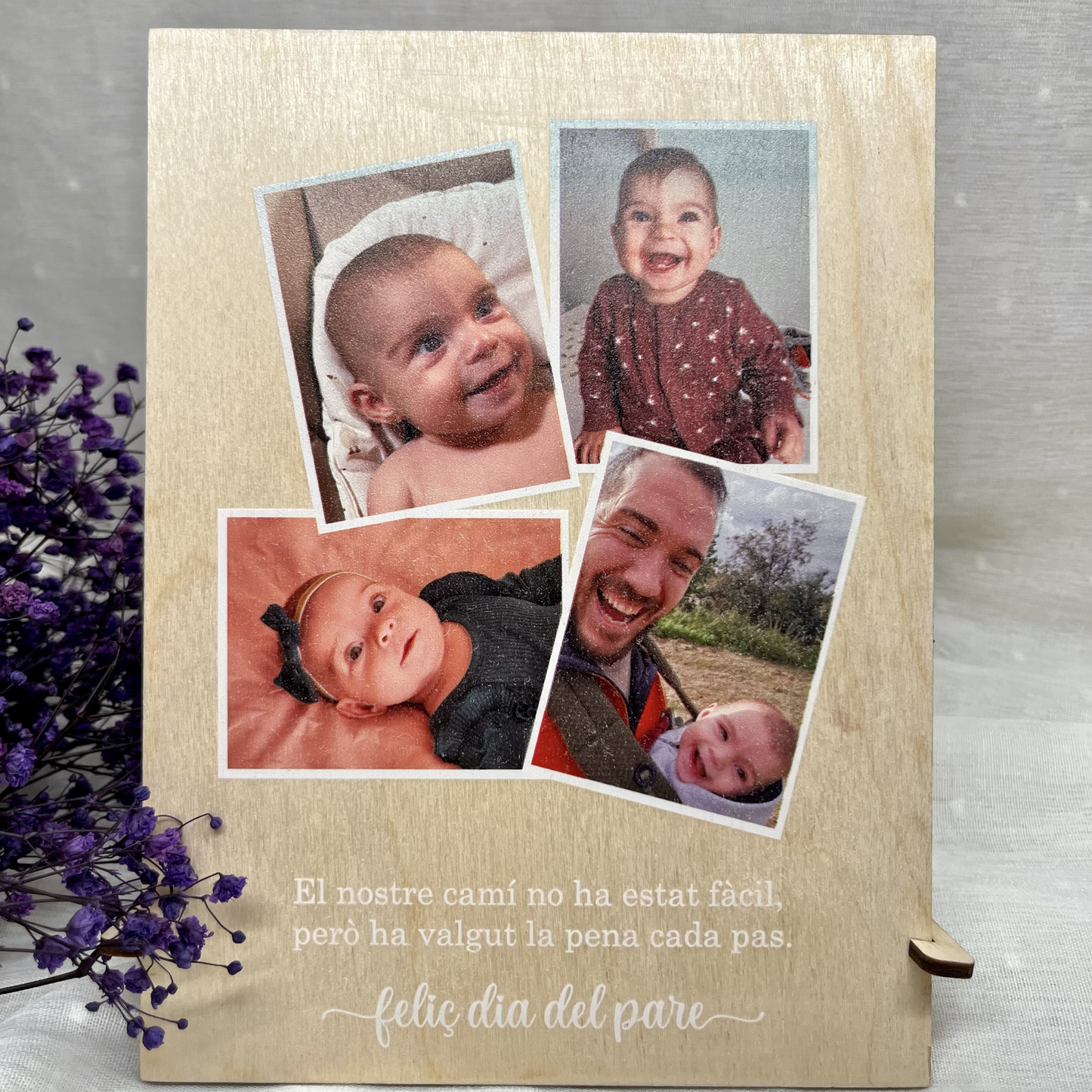 PLACA CON FOTOS MADERA