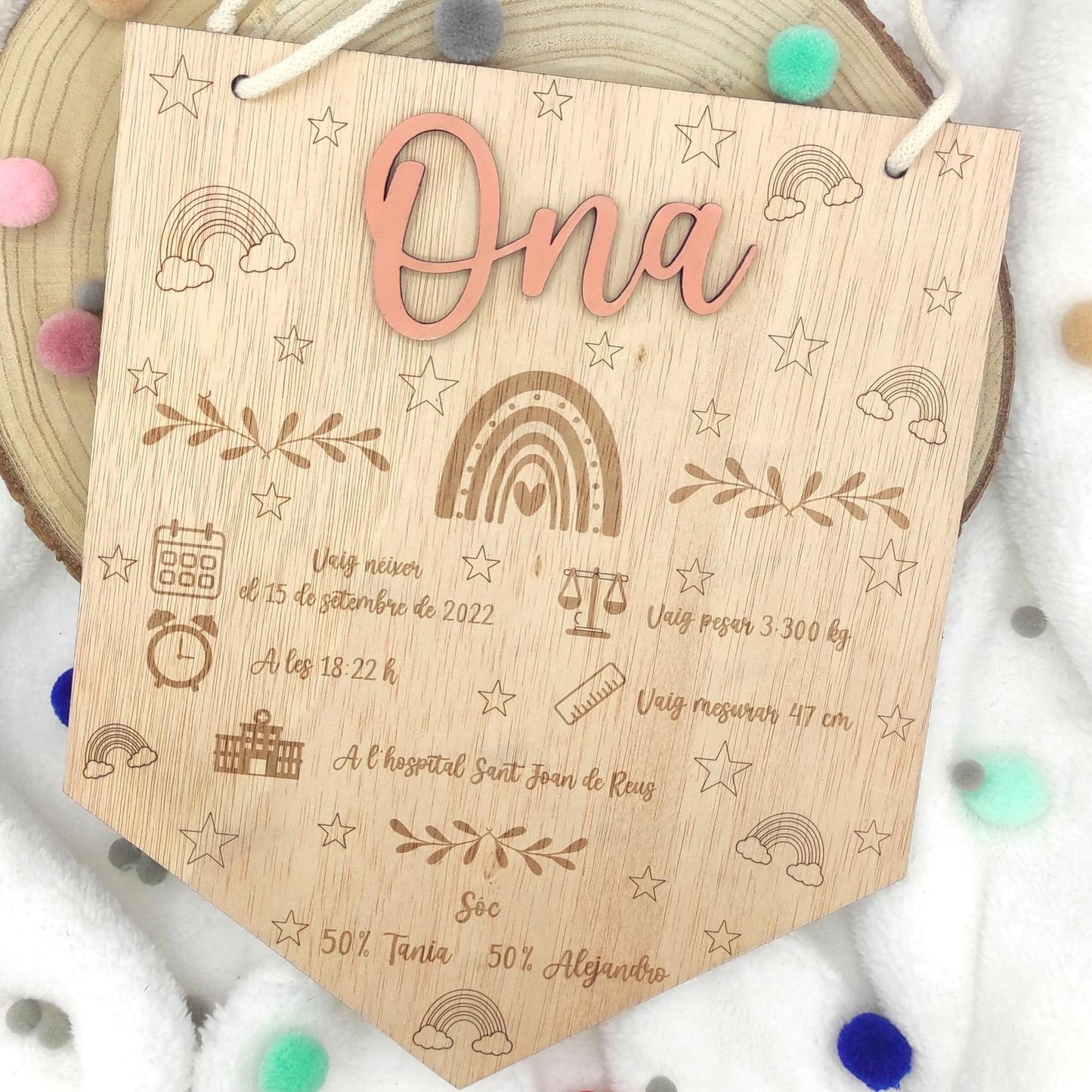 PLACA MADERA GRABADA